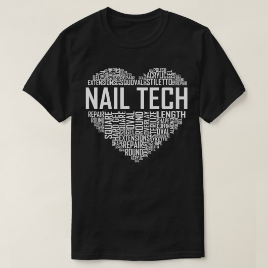 Nail Tech Heart T-shirt (Design voorkant)
