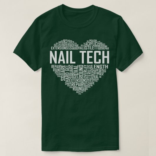 Nail Tech Heart T-shirt (Design voorkant)