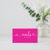 Nail Tech Heet Roze Professionele Manicure Salon Visitekaartje (Staand voorkant)