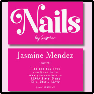 Nail Tech Heet Roze Professionele Manicure Salon Visitekaartje
