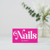 Nail Tech Heet Roze Professionele Manicure Salon Visitekaartje (Staand voorkant)