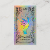 Nail Tech | Holografische Hemelse Nagelstudio Visitekaartje (Voorkant)