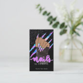 Nail Tech Holographic Claw Scratch Nail Shop Logo Visitekaartje (Staand voorkant)