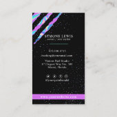 Nail Tech Holographic Claw Scratch Nail Shop Logo Visitekaartje (Achterkant)