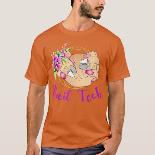 Nail-tech, leuke nagelachtige kunstmanicure t-shirt (Voorkant)