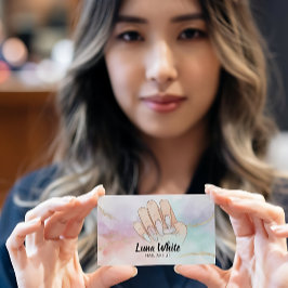 Nail Tech Manicure Watercolor Visitekaartje