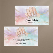 Nail Tech Manicure Watercolor Visitekaartje