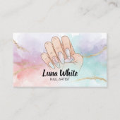 Nail Tech Manicure Watercolor Visitekaartje (Voorkant)