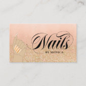 Nail Tech Manicurist Golden Glam Salon Business Visitekaartje (Voorkant)