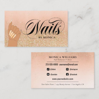 Nail Tech Manicurist Golden Glam Salon Visitekaartje