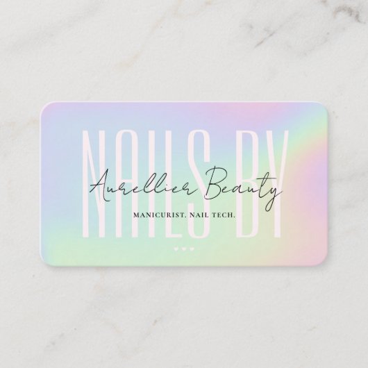 Nail Tech Manicurist Kunstenaar Holografisch Moder Visitekaartje (Voorkant)