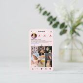 Nail Tech Manicurist Licht Roze Instagram Modern Visitekaartje (Staand voorkant)