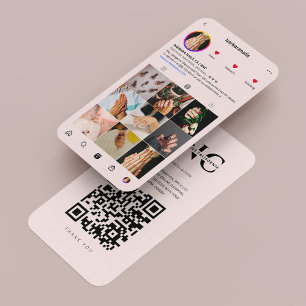 Nail Tech Manicurist Licht Roze Instagram Modern Visitekaartje