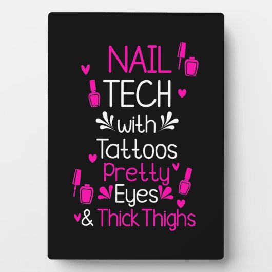 Nail Tech met Tattoos Fotoplaat (voorkant)