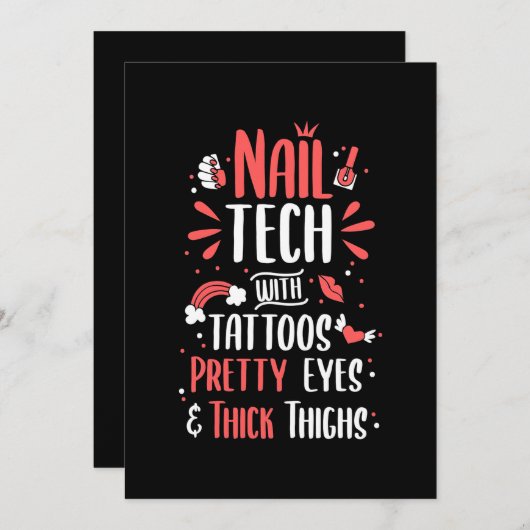 Nail Tech met Tattoos Kaart (Voorkant / Achterkant)