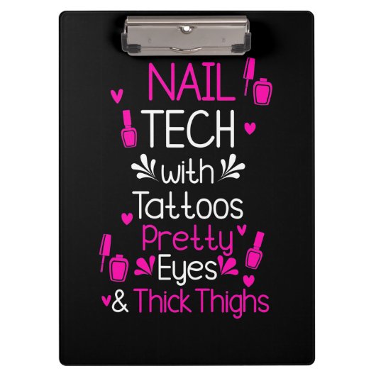 Nail Tech met Tattoos Klembord (Voorkant)