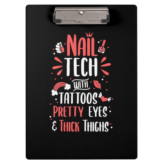 Nail Tech met Tattoos Klembord (Voorkant)