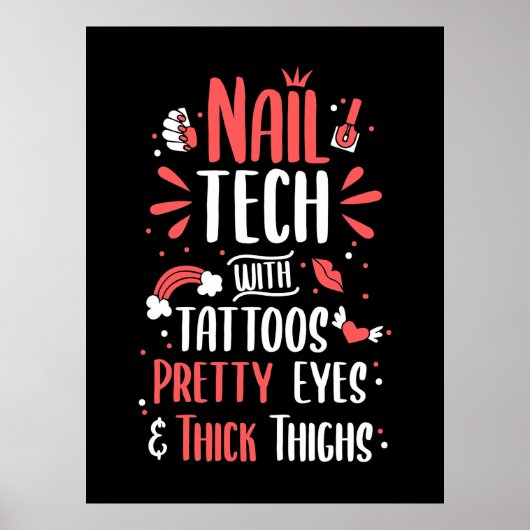 Nail Tech met Tattoos Poster (Voorkant)