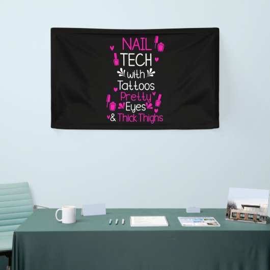 Nail Tech met Tattoos Spandoek (Beurs)