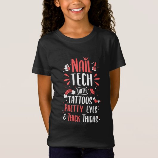 Nail Tech met Tattoos T-shirt (Voorkant)