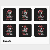 Nail Tech met Tattoos Vierkante Sticker (Vel)