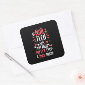Nail Tech met Tattoos Vierkante Sticker (Envelop)