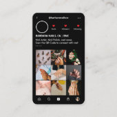 Nail Tech Moderne Manicurist Black Loyalty Busines Visitekaartje (Voorkant)