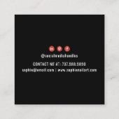 Nail Tech Nail Art Black Square Visitekaartje (Achterkant)