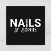 Nail Tech Nail Art Black Square Visitekaartje (Voorkant)