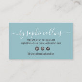 Nail Tech Nail Art Blauw Visitekaartje (Achterkant)