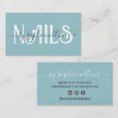 Nail Tech Nail Art Blauw Visitekaartje (Voorkant / Achterkant)