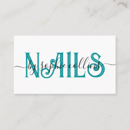 Nail Tech Nail Art Blauwgroen Visitekaartje