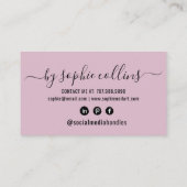 Nail Tech Nail Art Dusty Pink Visitekaartje (Achterkant)