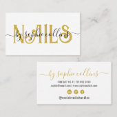 Nail Tech Nail Art Goud Wit Visitekaartje (Voorkant / Achterkant)