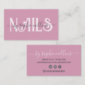 Nail Tech Nail Art Pink Visitekaartje (Voorkant / Achterkant)