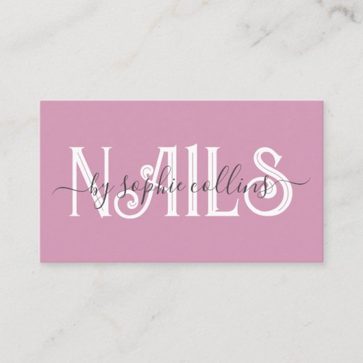 Nail Tech Nail Art Pink Visitekaartje (Voorkant)