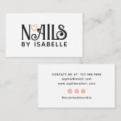 Nail Tech Nail Art Roze Logo Zwart Visitekaartje (Voorkant / Achterkant)