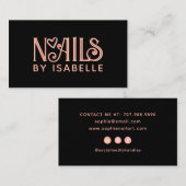 Nail Tech Nail Art Roze Logo Zwart Visitekaartje (Voorkant / Achterkant)