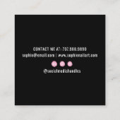 Nail Tech Nail Art Zwart Vierkante Visitekaartje (Achterkant)