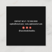 Nail Tech Nail Art Zwart Vierkante Visitekaartje (Achterkant)