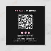 Nail Tech Nail Art Zwart Vierkante Visitekaartje (Achterkant)