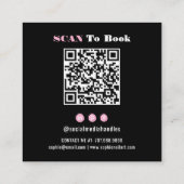 Nail Tech Nail Art Zwart Vierkante Visitekaartje (Achterkant)