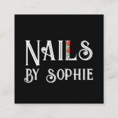 Nail Tech Nail Art Zwart Vierkante Visitekaartje (Voorkant)