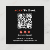 Nail Tech Nail Art Zwart Vierkante Visitekaartje (Achterkant)