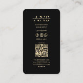 Nail Tech Nail Artist Black Gold Drip Modern Visitekaartje (Achterkant)