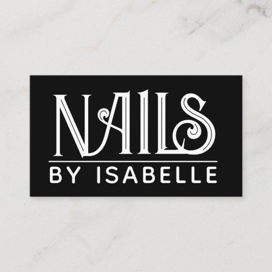 Nail Tech Nail Artist Goud Zwart Visitekaartje (Voorkant)