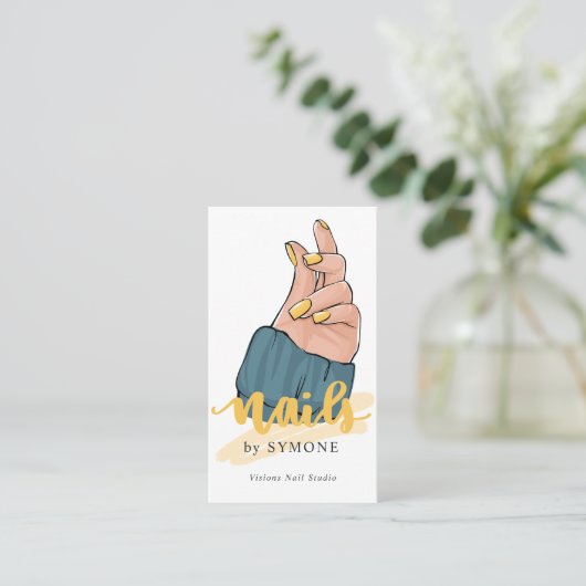 Nail Tech Nail Artist Nail Salon Trendy Stylist  Visitekaartje (Staand voorkant)