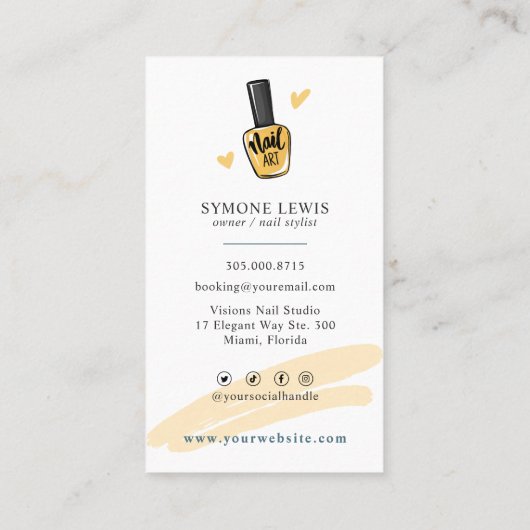 Nail Tech Nail Artist Nail Salon Trendy Stylist  Visitekaartje (Achterkant)