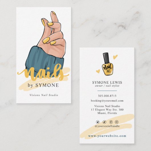 Nail Tech Nail Artist Nail Salon Trendy Stylist  Visitekaartje (Voorkant / Achterkant)