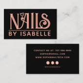 Nail Tech Nail Artist Roze Zwart Visitekaartje (Voorkant / Achterkant)